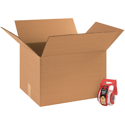 20 x 20 x 15" (12 Pack) Corrugated Boxes W/ Tape & Dispenser
